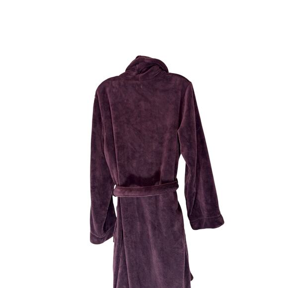 Restoration Hardware Luxury Plush Lounge Loungewear Long Robe Purple Medium - Picture 7 of 10